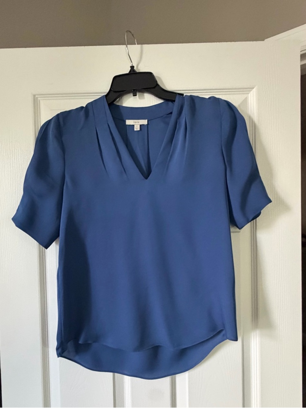 Joie Indigo V-Neck Short Sleeve Blouse